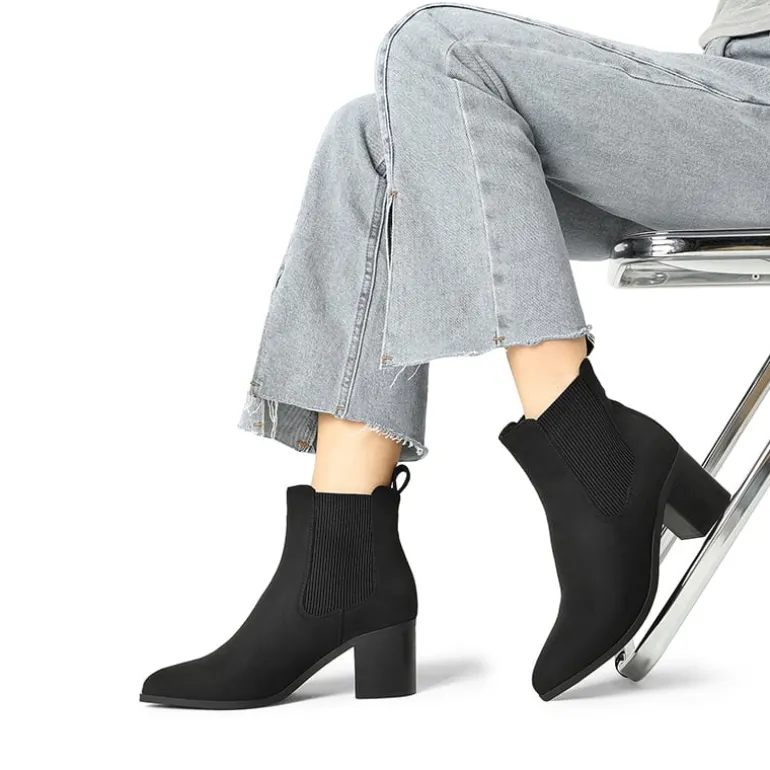 Pointed Toe Chelsea Ankle Boots