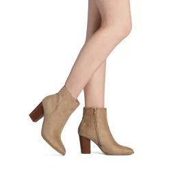 Pointed Toe Chunky Heel Ankle Boots