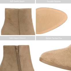 Pointed Toe Chunky Heel Ankle Boots