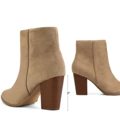 Pointed Toe Chunky Heel Ankle Boots