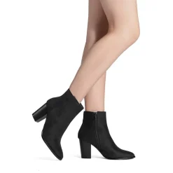 Pointed Toe Chunky Heel Ankle Boots