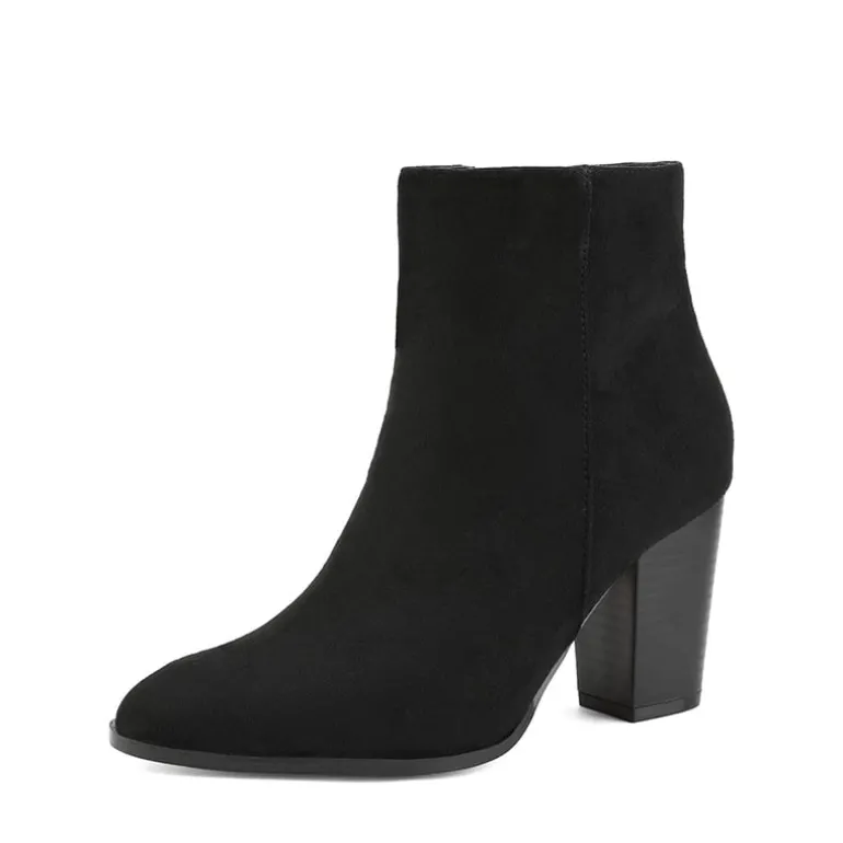 Pointed Toe Chunky Heel Ankle Boots