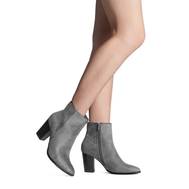 Pointed Toe Chunky Heel Ankle Boots