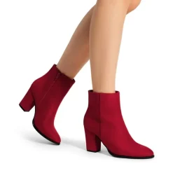 Pointed Toe Chunky Heel Ankle Boots