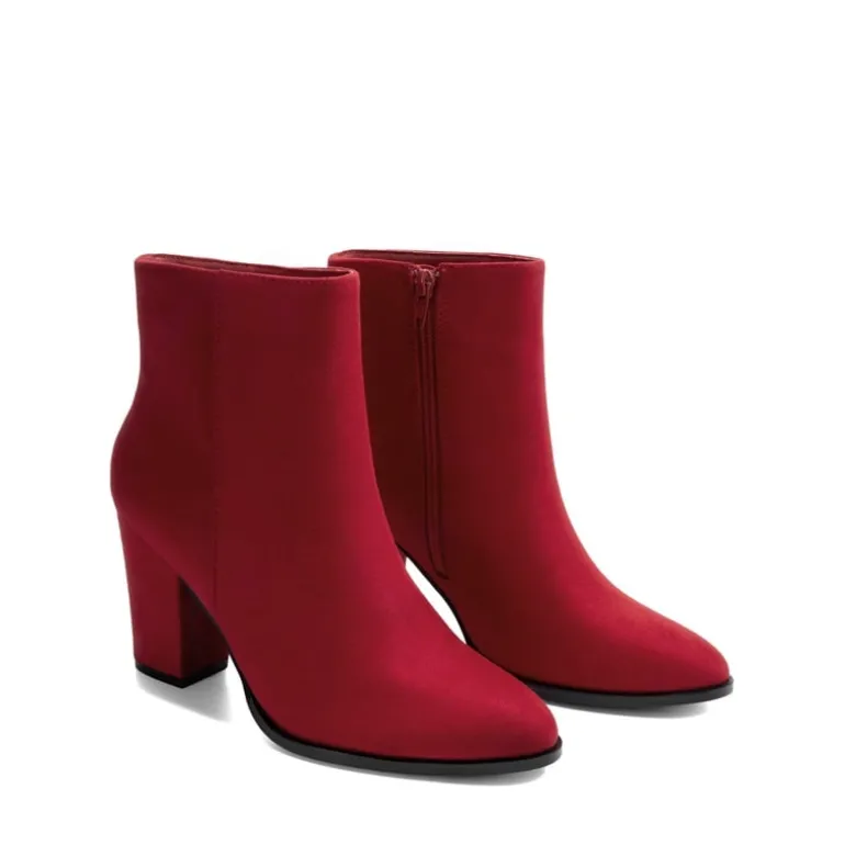 Pointed Toe Chunky Heel Ankle Boots