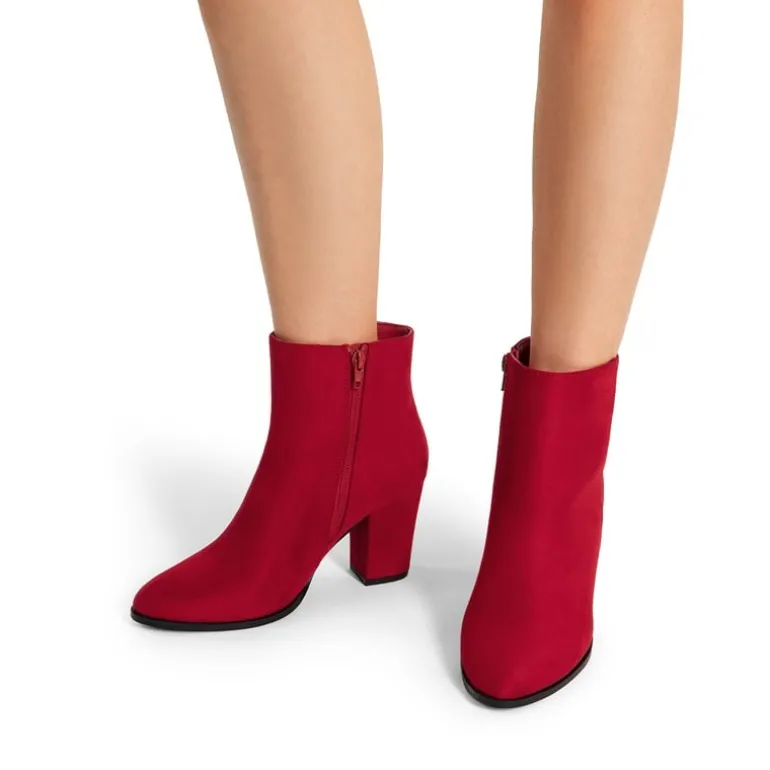 Pointed Toe Chunky Heel Ankle Boots