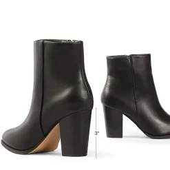 Pointed Toe Chunky Heel Ankle Boots