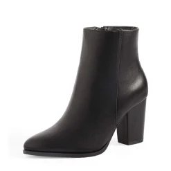 Pointed Toe Chunky Heel Ankle Boots