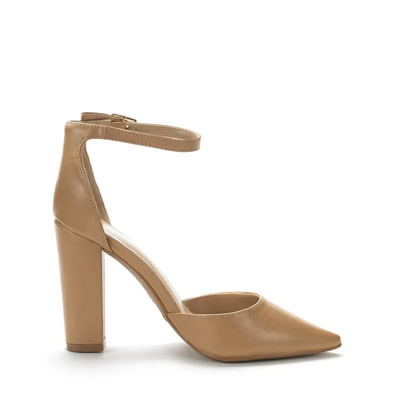 Pointed Toe Chunky Heel Pumps