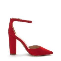 Pointed Toe Chunky Heel Pumps