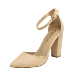 Pointed Toe Chunky Heel Pumps