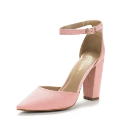 Pointed Toe Chunky Heel Pumps