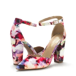 Pointed Toe Chunky Heel Pumps