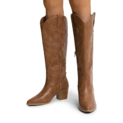 Pointed-Toe Cowgirl Knee-high Boots