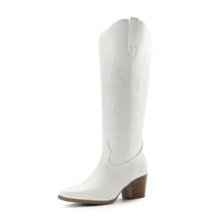 Pointed-Toe Cowgirl Knee-high Boots