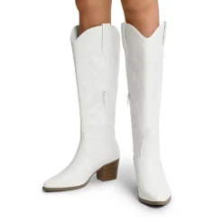 Pointed-Toe Cowgirl Knee-high Boots