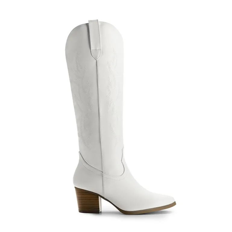 Pointed-Toe Cowgirl Knee-high Boots
