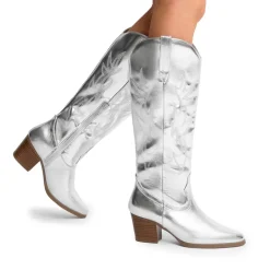 Pointed-Toe Cowgirl Knee-high Boots