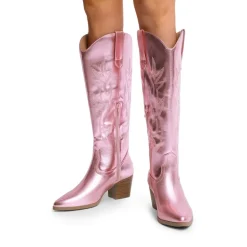 Pointed-Toe Cowgirl Knee-high Boots
