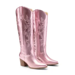 Pointed-Toe Cowgirl Knee-high Boots