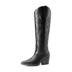 Pointed-Toe Cowgirl Knee-high Boots