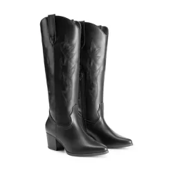 Pointed-Toe Cowgirl Knee-high Boots