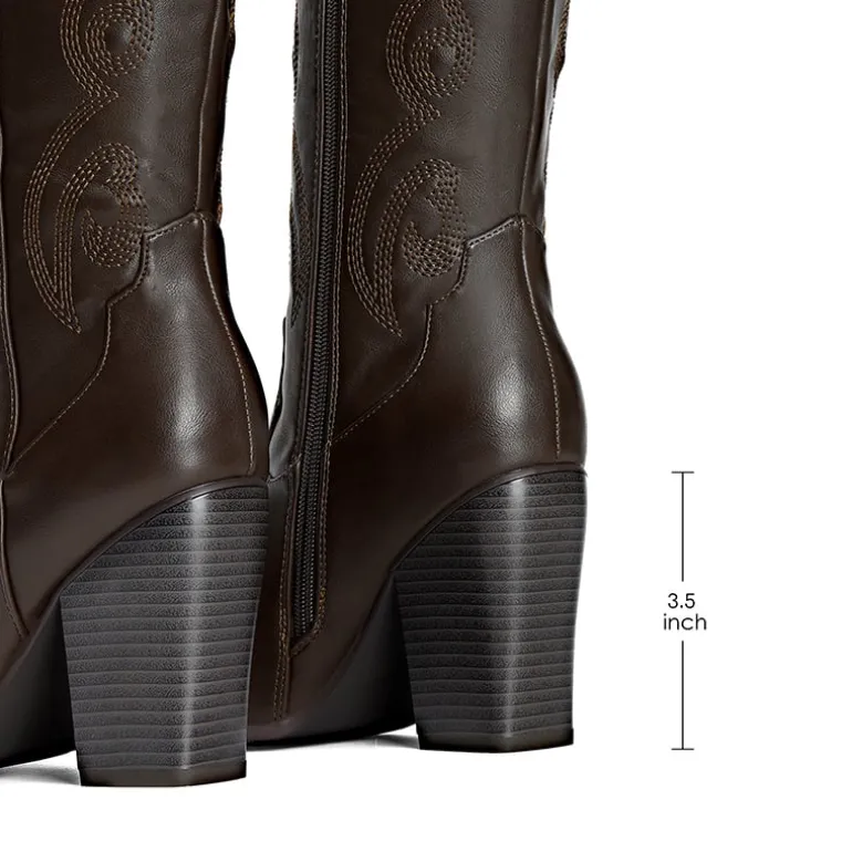 Pointed Toe Embroidered Cowboy Boots
