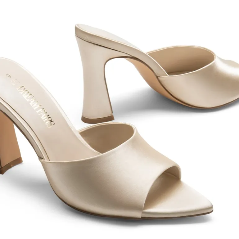 Pointed Toe Flared Heel Sandals