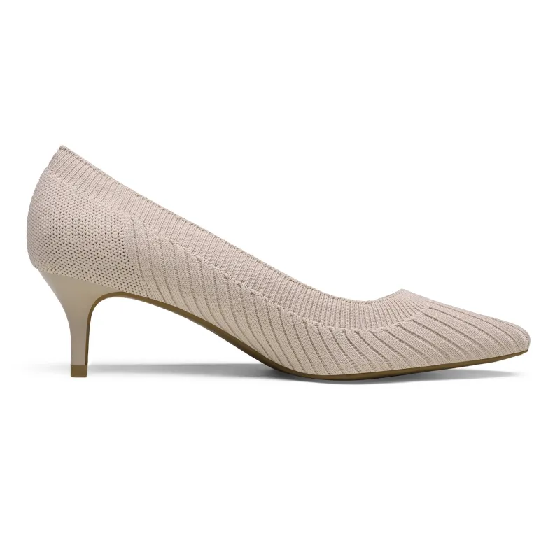 Pointed Toe Knitted Kitten Heel Pumps