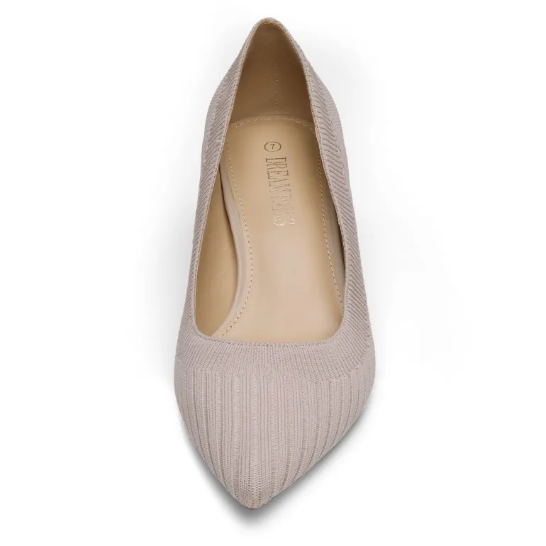 Pointed Toe Knitted Kitten Heel Pumps