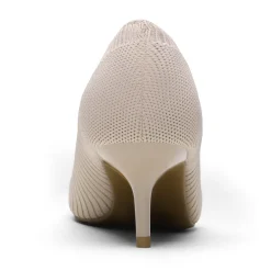 Pointed Toe Knitted Kitten Heel Pumps
