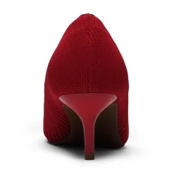 Pointed Toe Knitted Kitten Heel Pumps