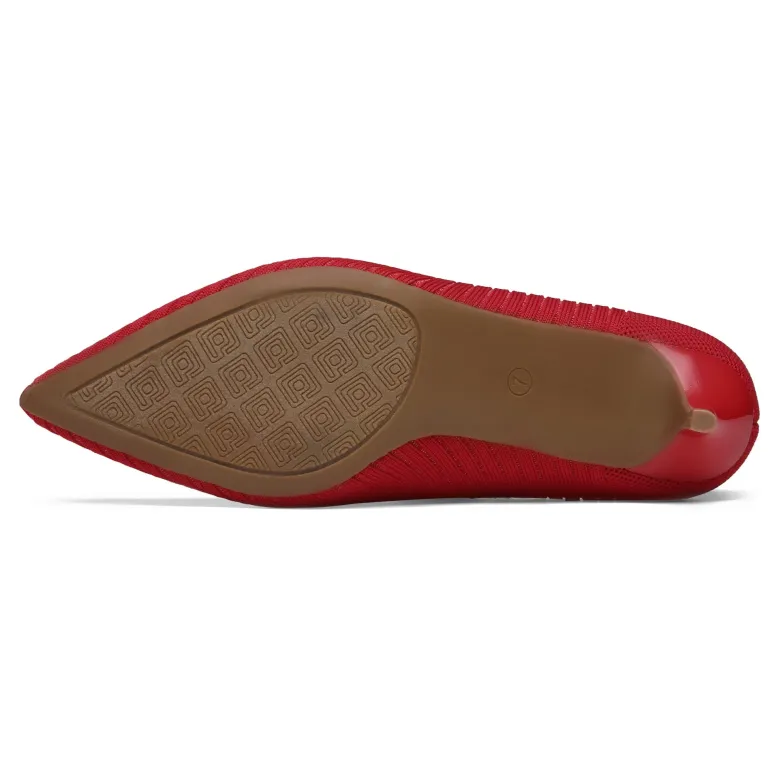 Pointed Toe Knitted Kitten Heel Pumps