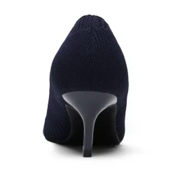 Pointed Toe Knitted Kitten Heel Pumps