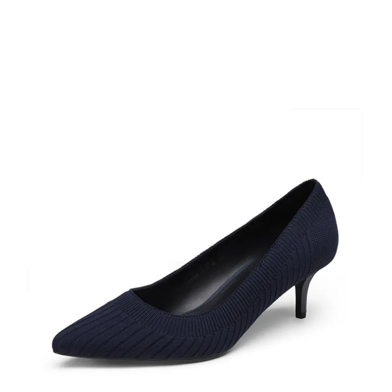 Pointed Toe Knitted Kitten Heel Pumps