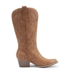 Pointed-Toe Mid-calf Cowgirl Boots