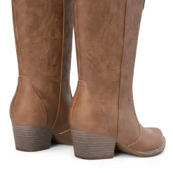 Pointed-Toe Mid-calf Cowgirl Boots