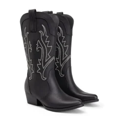 Pointed-Toe Mid-calf Cowgirl Boots