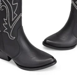 Pointed-Toe Mid-calf Cowgirl Boots