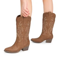 Pointed-Toe Mid-calf Cowgirl Boots
