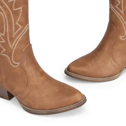 Pointed-Toe Mid-calf Cowgirl Boots