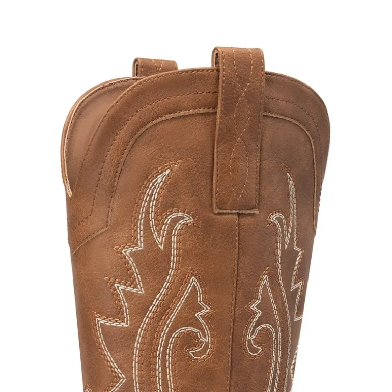 Pointed-Toe Mid-calf Cowgirl Boots