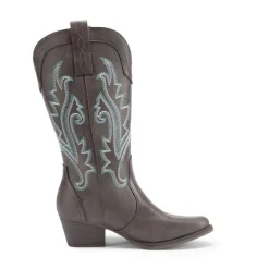 Pointed-Toe Mid-calf Cowgirl Boots