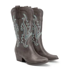 Pointed-Toe Mid-calf Cowgirl Boots