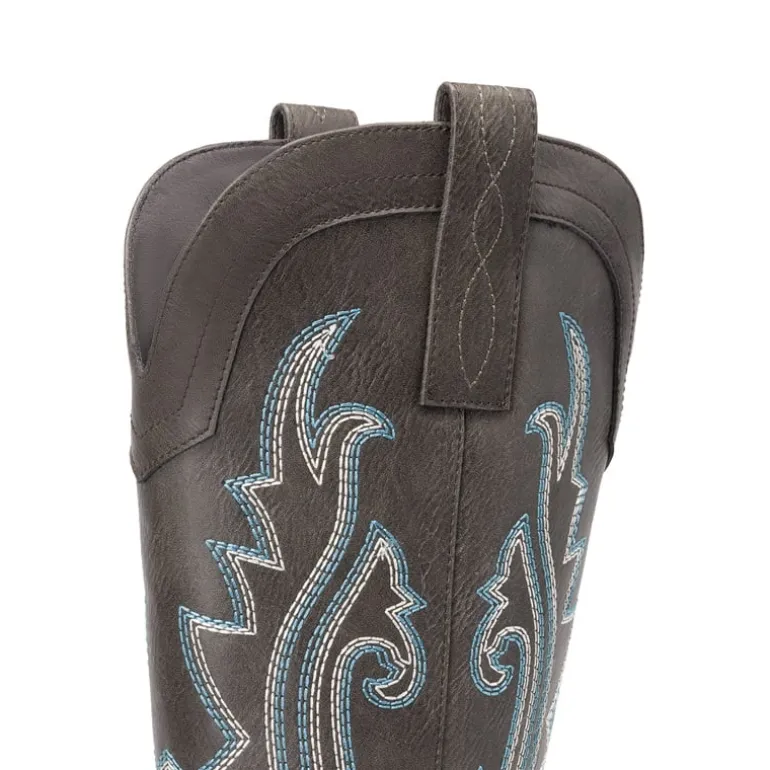 Pointed-Toe Mid-calf Cowgirl Boots