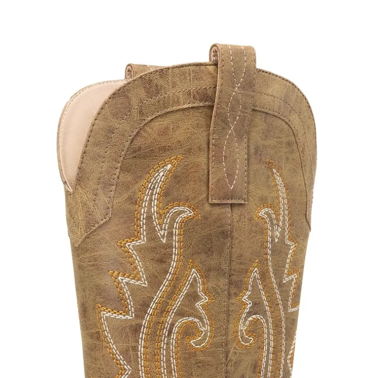 Pointed-Toe Mid-calf Cowgirl Boots
