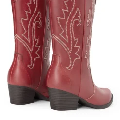 Pointed-Toe Mid-calf Cowgirl Boots