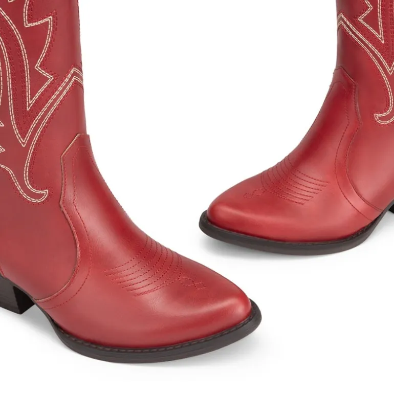 Pointed-Toe Mid-calf Cowgirl Boots