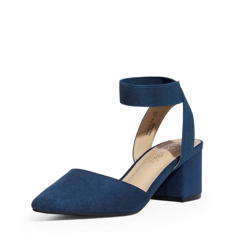 Pointed Toe Pumps with Ankle Strap