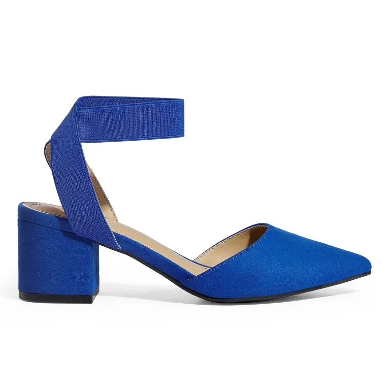 Pointed Toe Pumps with Ankle Strap